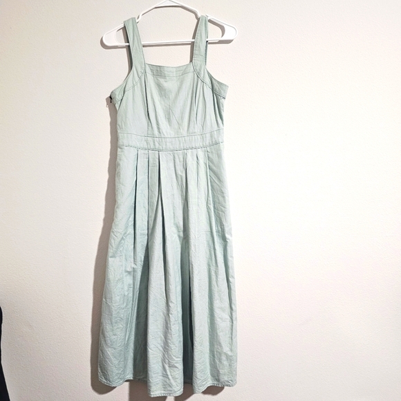 Universal Thread Light Wash Denim Pleated Coastal Western Dress Size 2 - Picture 2 of 6